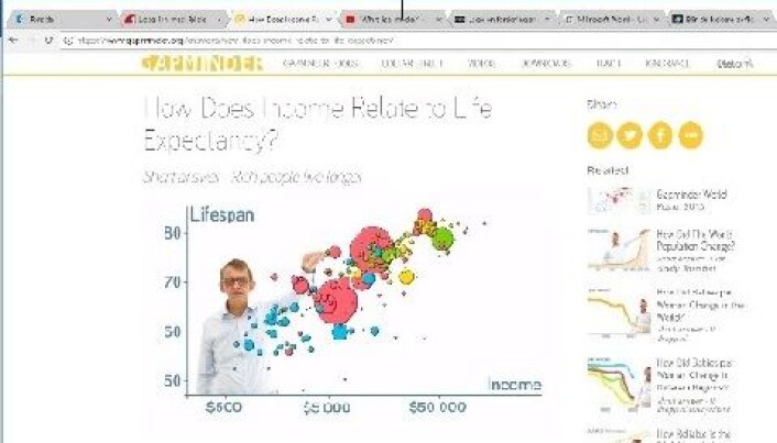 Figure 2. Hans Rosling in the instruction video How Does Income Relate to Life Expectancy? Figure 2. Hans Rosling in the instruction video How Does Income Relate to Life Expectancy?