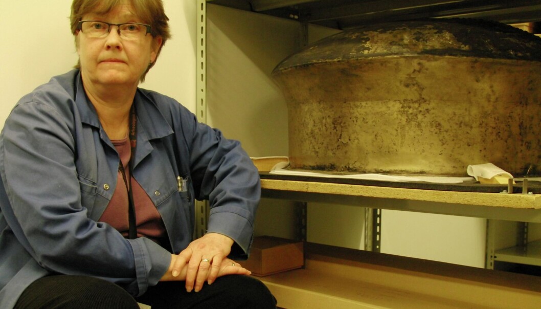 The bronze cooking pot is the next biggest of its kind in Norway and is now in storage in the basement of Stavanger’s Museum of Archaeology. (Photo: Bjørnar Kjensli) The bronze cooking pot is the next biggest of its kind in Norway and is now in storage in the basement of Stavanger’s Museum of Archaeology. (Photo: Bjørnar Kjensli)