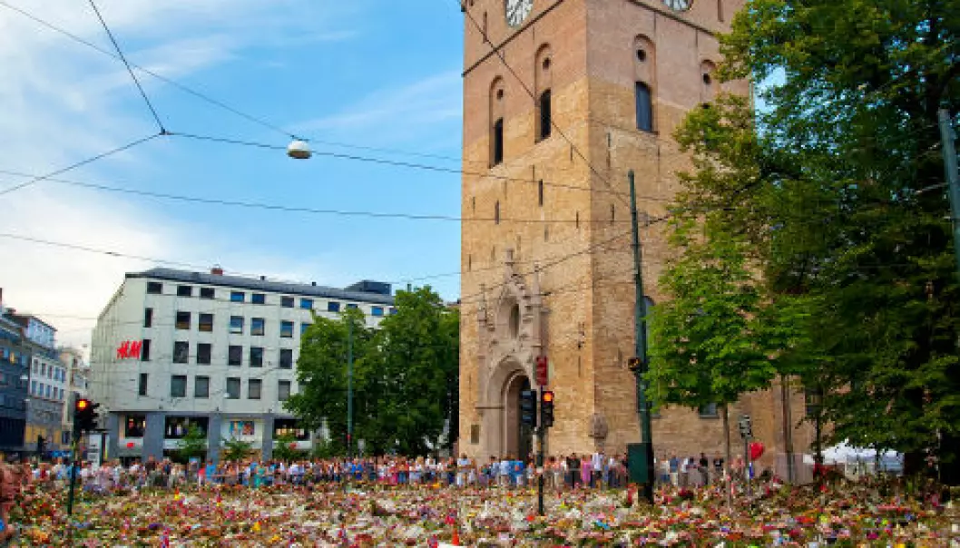 Oslo, 31 July 2011: The grounds and street outside the Oslo Cathedral when covered in a sea of flowers nine days after a lone terrorist’s bombing of government buildings and shooting rampage that killed 77 persons. (Photo: iStockphoto)