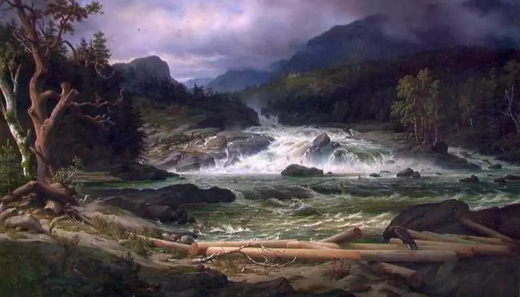 Thomas Fearnley: Labro Falls at Kongsberg. Lillehammer Art Museum.(Image: Wikimedia Commons.)