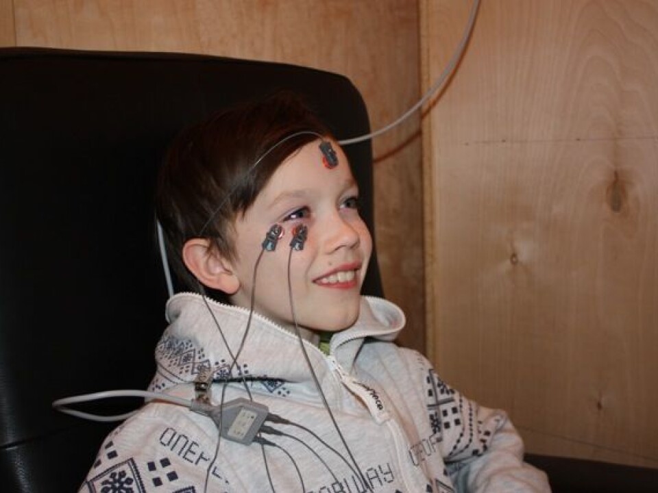 Researchers can measure our startle reflex, and how scared we are by measuring how much we blink. (Photo: Silje Kulvedrøsten/UiT)