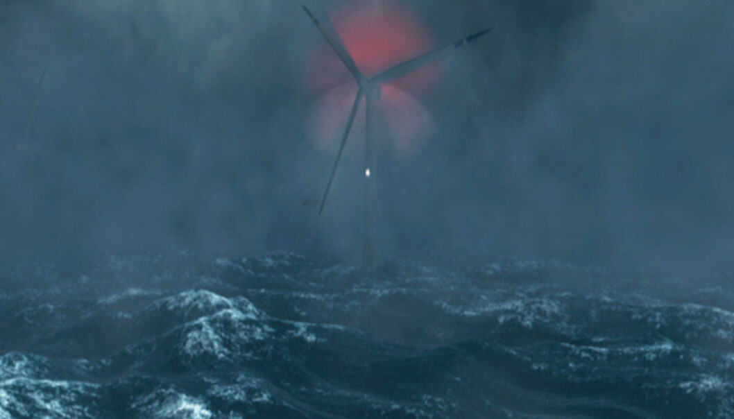 Hywind is a floating wind turbine for installation at sea. (Illustration: Statoil) Hywind is a floating wind turbine for installation at sea. (Illustration: Statoil)