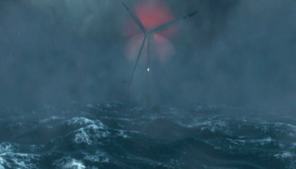 Hywind is a floating wind turbine for installation at sea. (Illustration: Statoil)