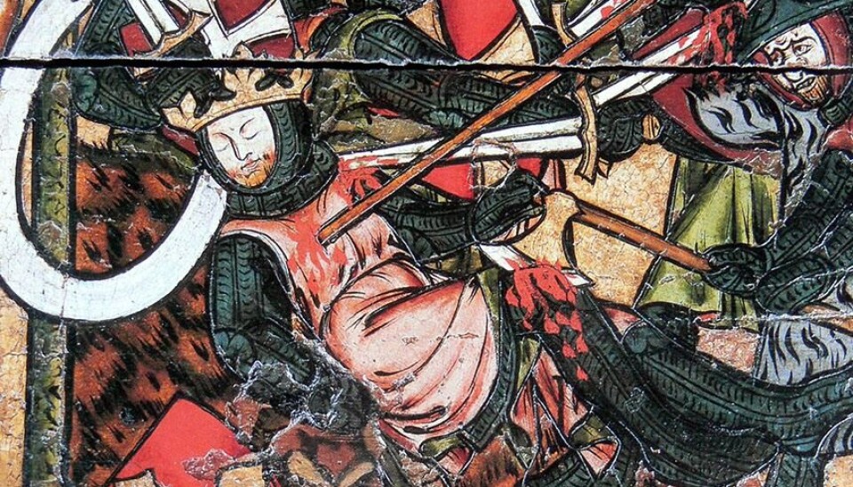 The myths surrounding Saint Olaf’s death may not be 100 per cent historically correct. Nevertheless, they were of the upmost importance in the building of Norway as a nation. Here from the altar at Nidaros Cathedral in Trondheim.