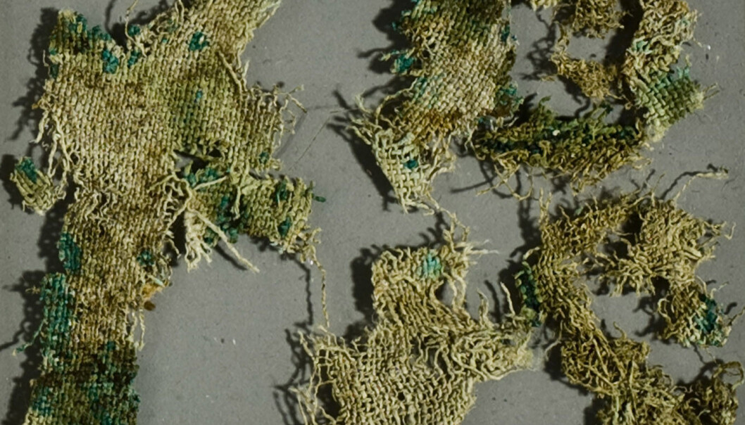 This piece of fabric is 2,800 years old, found in the Lusehøj barrow. (Photo: The National museum of Denmark) This piece of fabric is 2,800 years old, found in the Lusehøj barrow. (Photo: The National museum of Denmark)