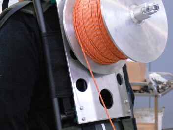 A 4mm rigging fiberline is carried on a backpack. (Photo: Morten Nitteberg) A 4mm rigging fiberline is carried on a backpack. (Photo: Morten Nitteberg)