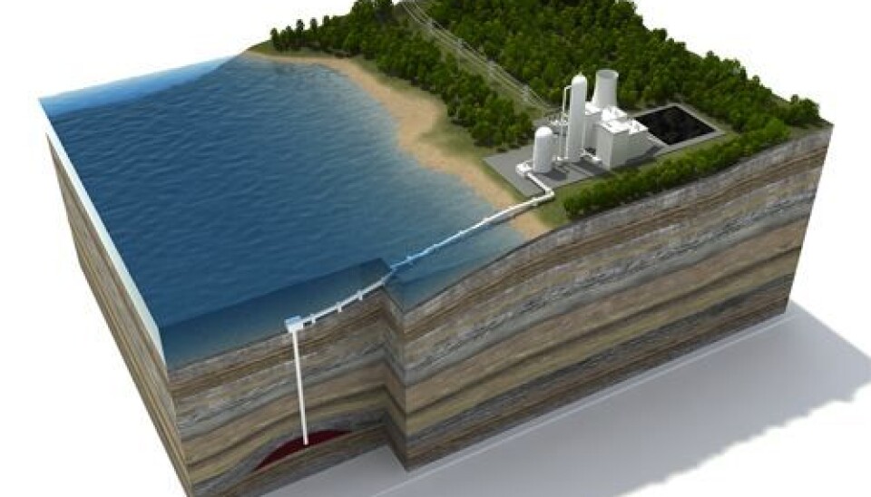 CO2 will be safely stored in suitable geological formations deep below the ground. (Illustration: Bellona/Prosjektlab)