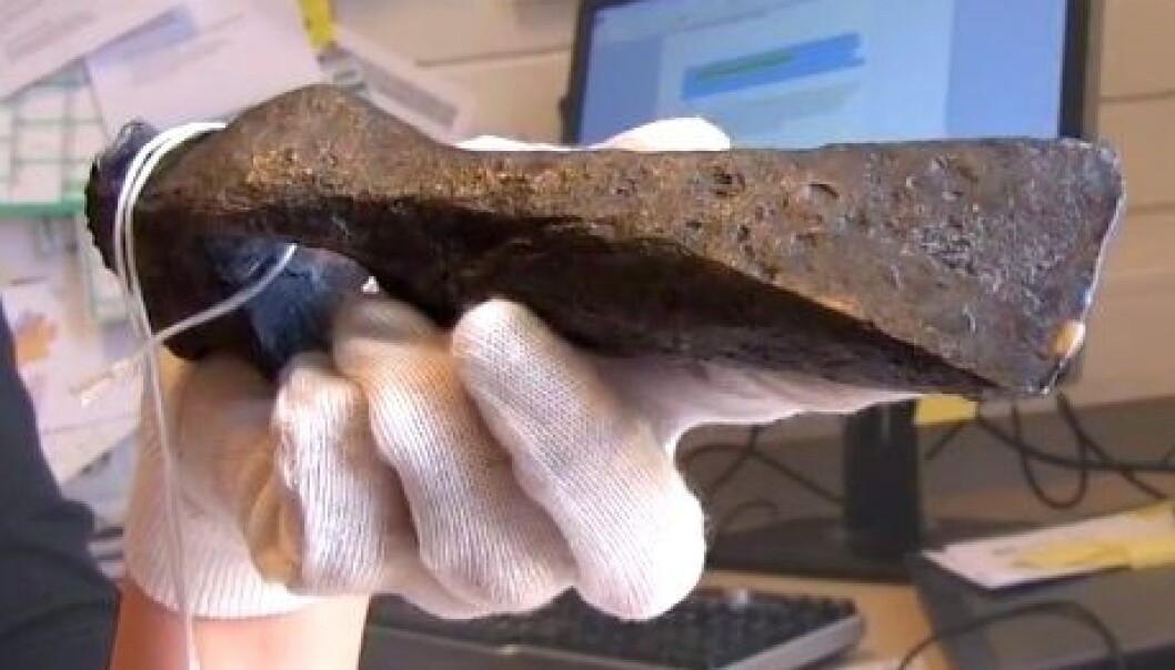This axe was used during the transition between the early and the late Iron Age. It was probably used for something akin to guerrilla warfare raids between chieftains at a time of social crisis. (Photo: Per Byhring) This axe was used during the transition between the early and the late Iron Age. It was probably used for something akin to guerrilla warfare raids between chieftains at a time of social crisis. (Photo: Per Byhring)