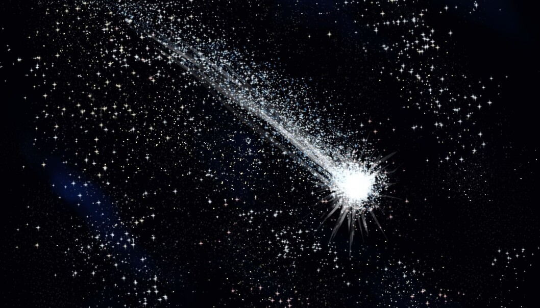 Most meteors streaking across the night sky weigh only about 1 gram. The heat from the friction as they enter the atmosphere at high speed causes them to burn up. Scientists can use radar measurements of meteors the size of a speck of dust to learn more about weather conditions high in the atmosphere. (Photo: Colourbox) Most meteors streaking across the night sky weigh only about 1 gram. The heat from the friction as they enter the atmosphere at high speed causes them to burn up. Scientists can use radar measurements of meteors the size of a speck of dust to learn more about weather conditions high in the atmosphere. (Photo: Colourbox)