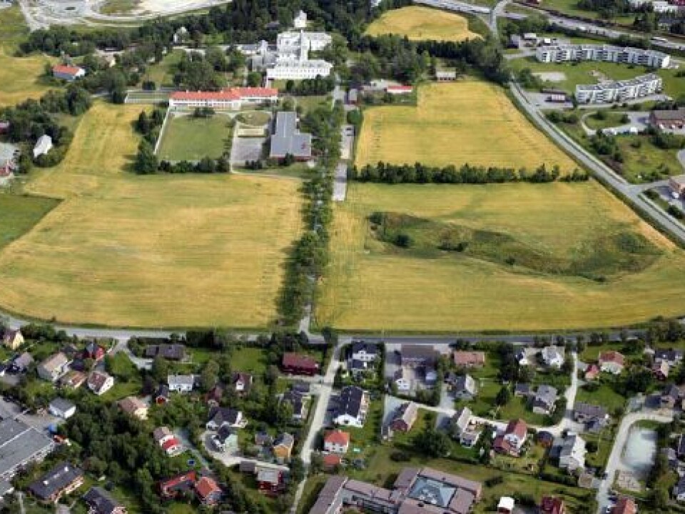 The hospital area as it now stands at Brøset. The psychiatric hospital will have to be moved before construction starts. (Photo: City of Trondheim)