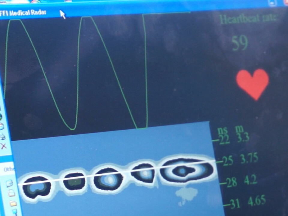 Radar detects a pulse via tiny skin movements made by each heartbeat. (Photo: Arnfinn Christensen, forskning.no)