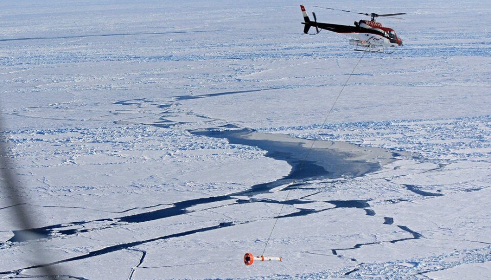 MAiSIE on a campaign from Barrow, Alaska, April 2013, improving methods for measuring sea ice thickness. (Photo: Brad Hanson)