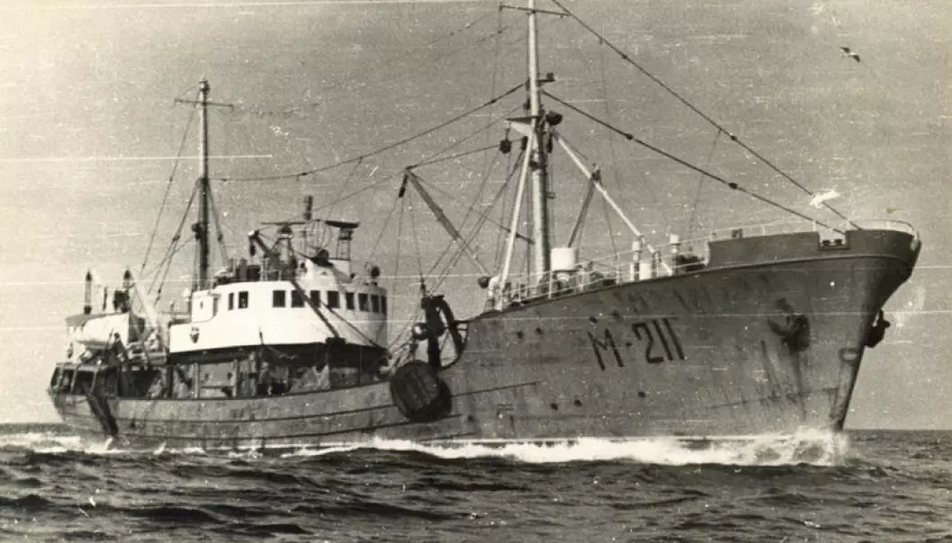 Data collected during Soviet-era research voyages off the Norwegian coast have recently been digitalised and now yields precious new knowledge about the  Barents Sea ecosystem. The research vessel Tuna was used in annual measurements of cod eggs and zooplankton. (Photo: PINRO)