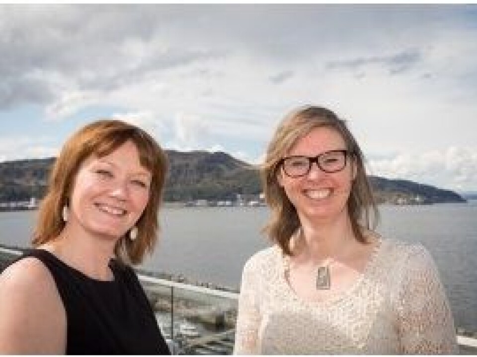 Beate Kvamstad (left) at MARINTEK, project manager for the ASK user study and Hege Lunde at Telenor Satellite Broadcasting, project Manager of the ASK project aimed at providing broadband across the Arctic. Photo: Thor Nielsen.