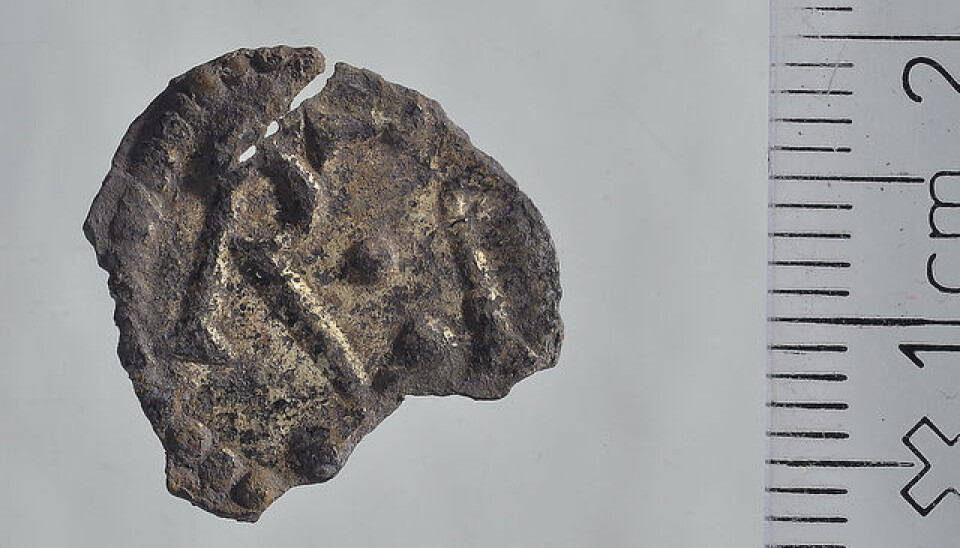 The coin reads CAR LVS (Carolus). (Photo: Ellen Wijgård Randerz, NTNU University Museum)