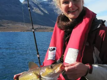 Nina Overgaard Therkildsen with a codfish. (Photo: Mary Wisz)