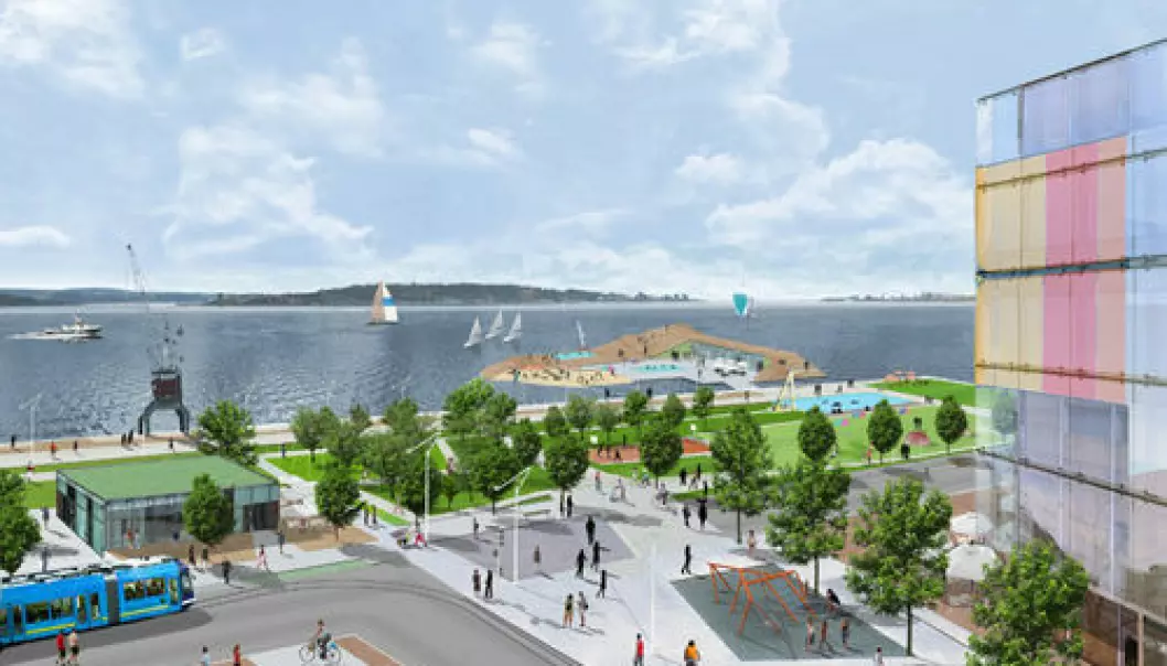 Filipstad, the Fjord Park. (Illustration by 3RW Arkitekter for Oslo Waterfront Planning Office)