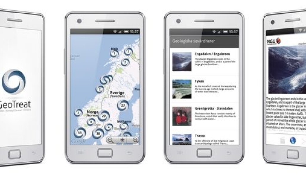Smartphone app GeoTreat. (Ill.: SGU) Smartphone app GeoTreat. (Ill.: SGU)