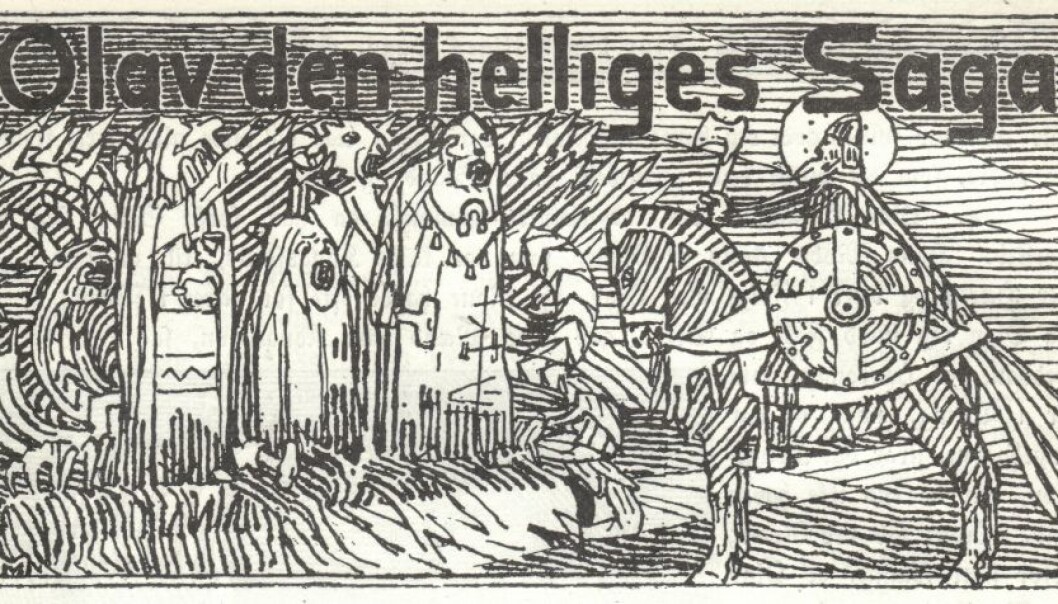 A picture by Gerhard Munthe from the 1899 version of St. Olav's saga in the book Heimskringla. Archaeologists have been tantalized for decades by the mentions in the sagas about a large trading town outside of Trondheim. (Photo: Wikimedia Commons) A picture by Gerhard Munthe from the 1899 version of St. Olav's saga in the book Heimskringla. Archaeologists have been tantalized for decades by the mentions in the sagas about a large trading town outside of Trondheim. (Photo: Wikimedia Commons)