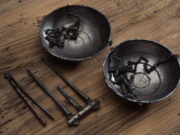What good would a merchant be if he didn't have balance scales to weigh his goods? These scales are among the items found by archaeologists in a boat grave in Steinkjer that suggest a large trading town. Archaeologists don't agree exactly where it came from -- some say Ireland, some say from the east of Scandinavian. (Photo: Per Fredriksen) What good would a merchant be if he didn't have balance scales to weigh his goods? These scales are among the items found by archaeologists in a boat grave in Steinkjer that suggest a large trading town. Archaeologists don't agree exactly where it came from -- some say Ireland, some say from the east of Scandinavian. (Photo: Per Fredriksen)