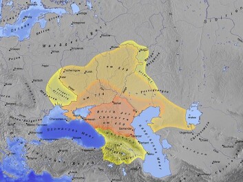 The coloured area indicates the Khazars’ territory, one of the regions where travelling Arab writers describe having met Vikings. (Image: Wikimedia Creative Commons) The coloured area indicates the Khazars’ territory, one of the regions where travelling Arab writers describe having met Vikings. (Image: Wikimedia Creative Commons)