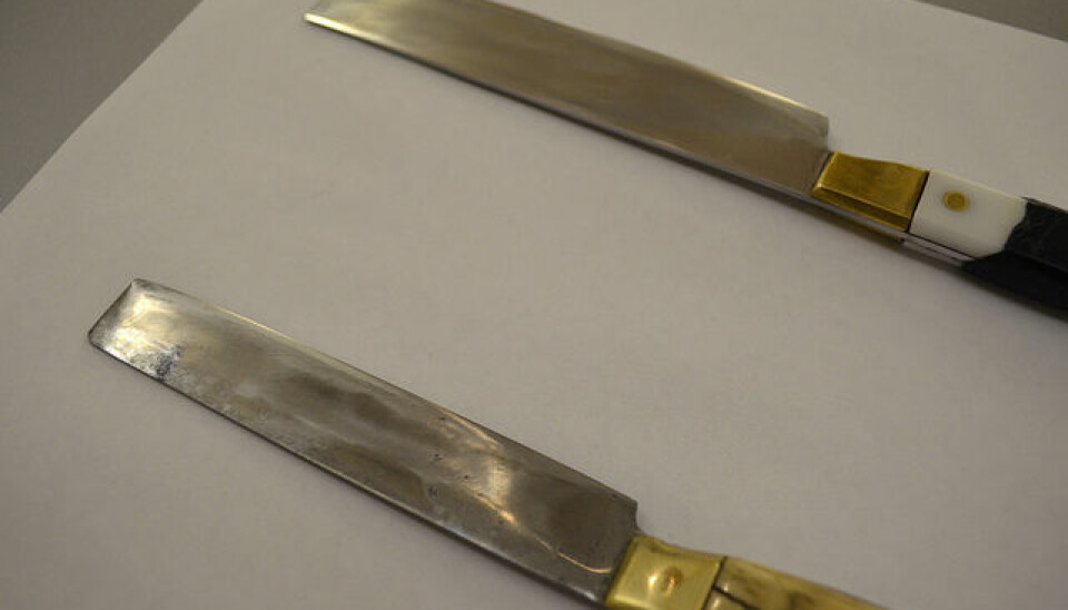 The traditional butcher’s knife, the chalif or sakin, that is used in shechita must be kept razor sharp and clean. (Photo: Flickr/News 21 - National)