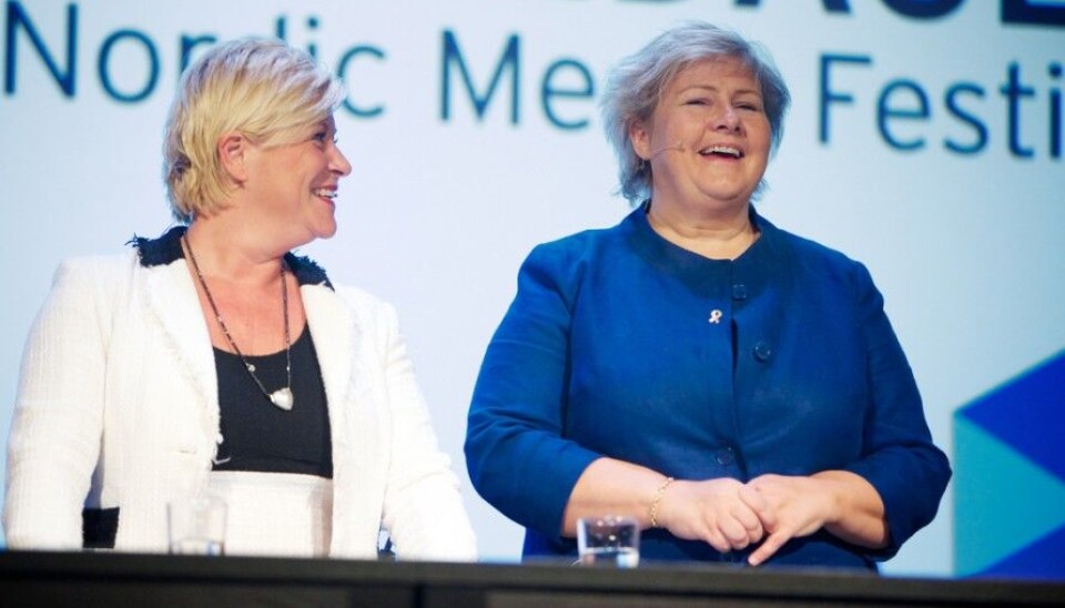 Norway's Prime Minister, Erna Solberg and Minister for Finance, Siv Jensen . (Photo: Eirik Helland Urke, flickr.com)