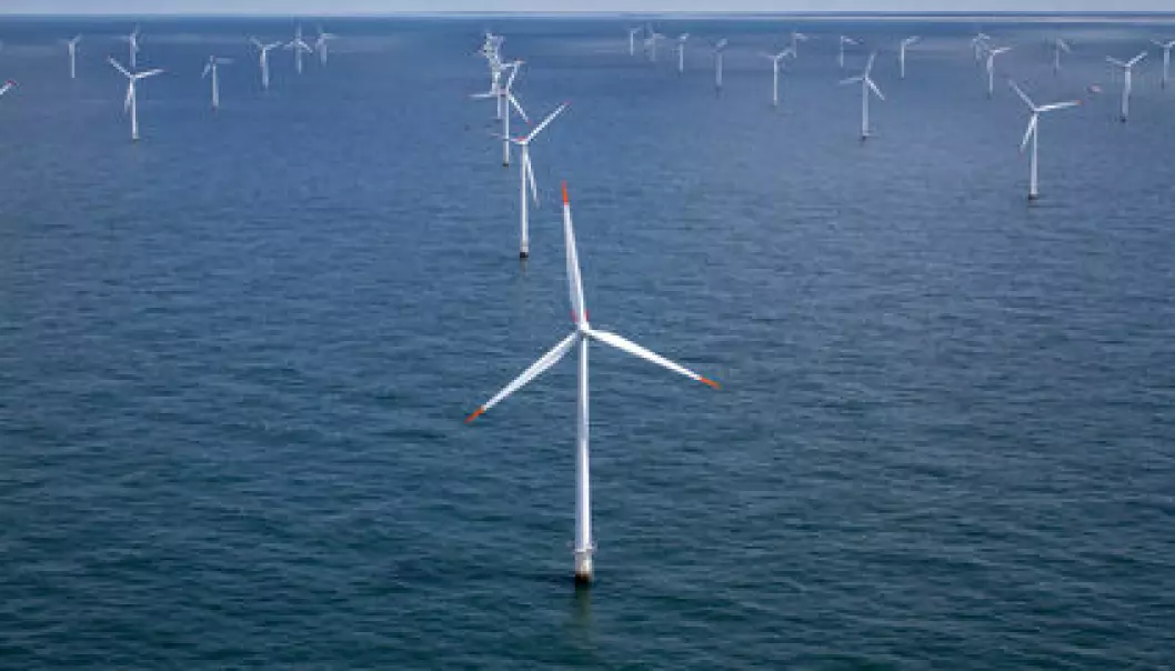 Offshore wind parks are currently only found in shallow water. They will have to float when placed further from land. This means the rotor will spin with the wind while the entire tower bobs around with the waves. (Photo: Colourbox)