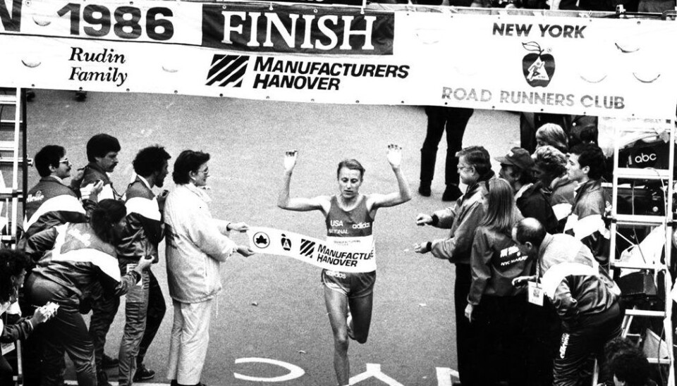 Grete Waitz winning the New York Marathon in 1986. (Photo: NTB Scanpix/Dag Bæverfjord)