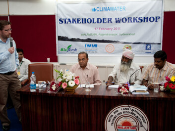 Stakeholder workshop in Hydearabad, India. Per Stålnacke to the left. (Photo: Ragnar Våga Pedersen) Stakeholder workshop in Hydearabad, India. Per Stålnacke to the left. (Photo: Ragnar Våga Pedersen)
