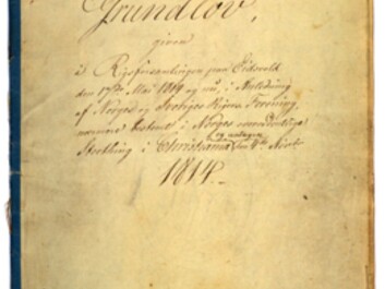 The Constitution of the Kingdom of Norway of 4 November 1814. (Photo: Archives of the Storting) The Constitution of the Kingdom of Norway of 4 November 1814. (Photo: Archives of the Storting)