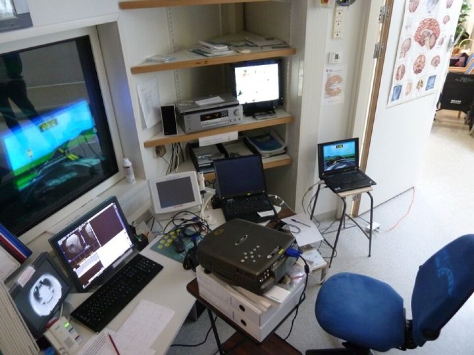 The test room where the youth’s brains were scanned while they were playing a car race video game.