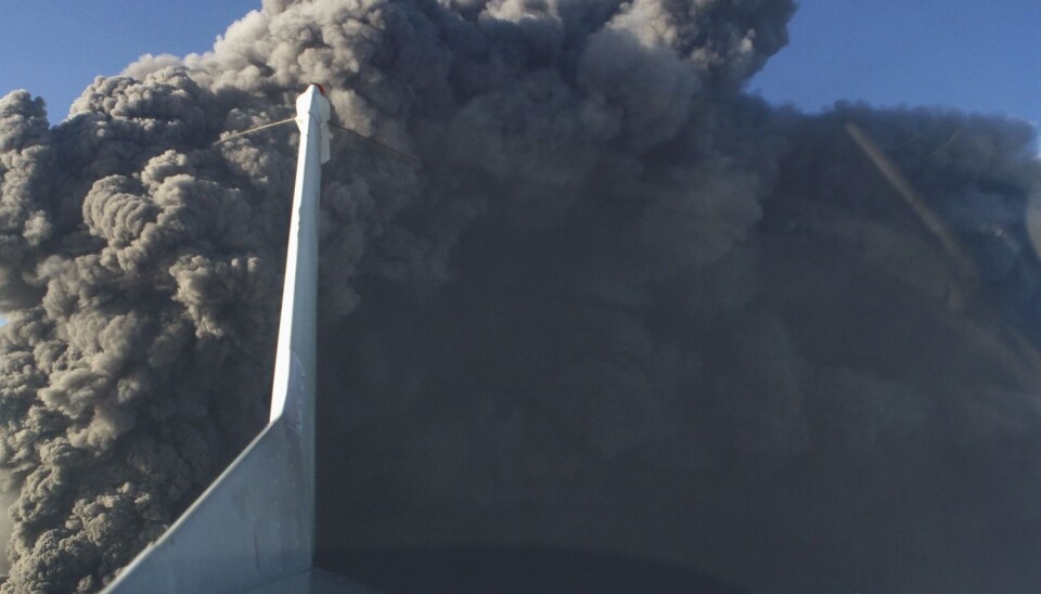 Ash cloud is seen from a plane near the Eyjafjallajokull glacier May 17, 2010. (Photo: Ingolfur Juliusson, Reuters)
