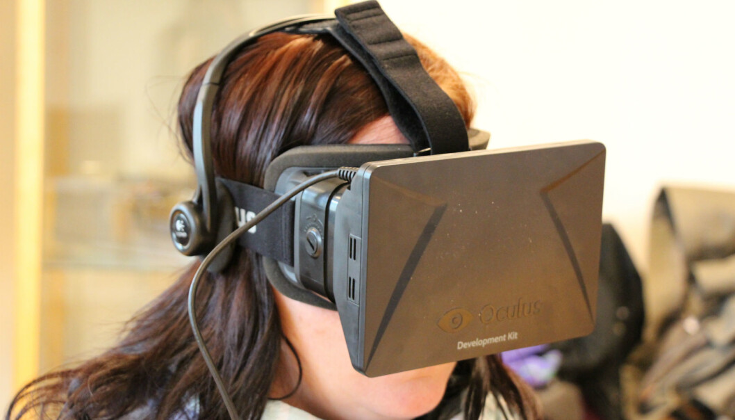 The Oculus Rift headset has been tested as a training tool to help nursing students improve their communication skills. (Photo: Anne Sliper Midling, NTNU) The Oculus Rift headset has been tested as a training tool to help nursing students improve their communication skills. (Photo: Anne Sliper Midling, NTNU)