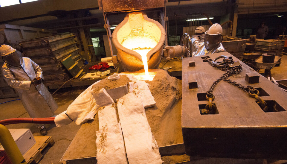 New technology almost halves the amount of metal that has to be melted in order to cast a propeller blade. This was tested for the first time on an industrial scale at Oshaug Metall in Molde. (Photo: Oshaug Metall/Arnt Jørgen Sønslien)