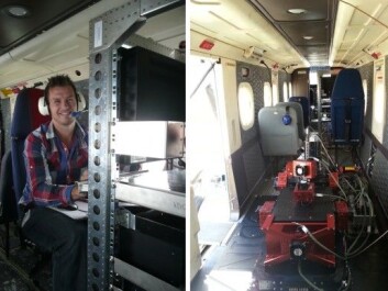 Left: Trond Løke, NEO, during a test flight. Right: Odin mounted in the aircraft cabin. (Photo: ONERA and Trond Løke)
Left: Trond Løke, NEO, during a test flight. Right: Odin mounted in the aircraft cabin. (Photo: ONERA and Trond Løke)