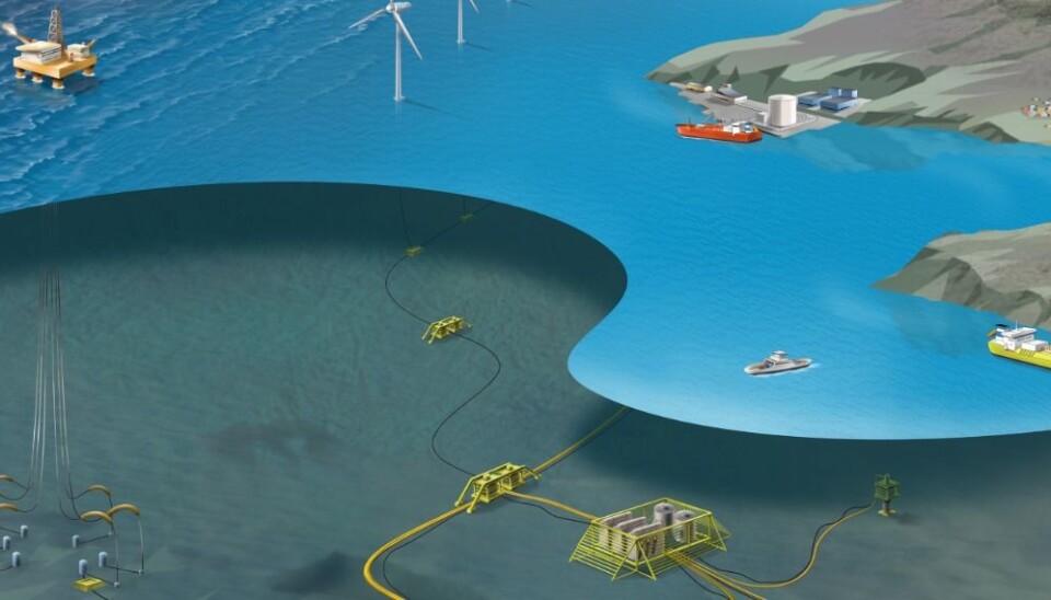 Subsea installations can get longer life-time with self-repairing materials. (Illustration: SINTEF Energy)