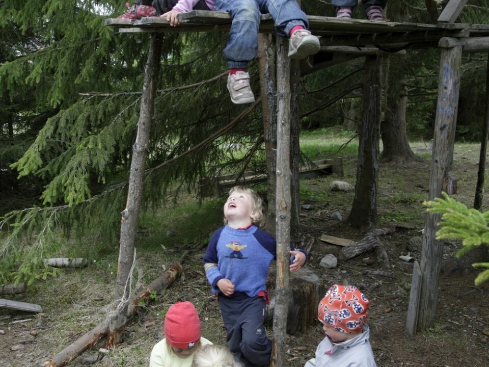 Playgrounds near a patch of woods or other natural settings are liked the most. (Photo: Pål Hermansen / NN / Samfoto)