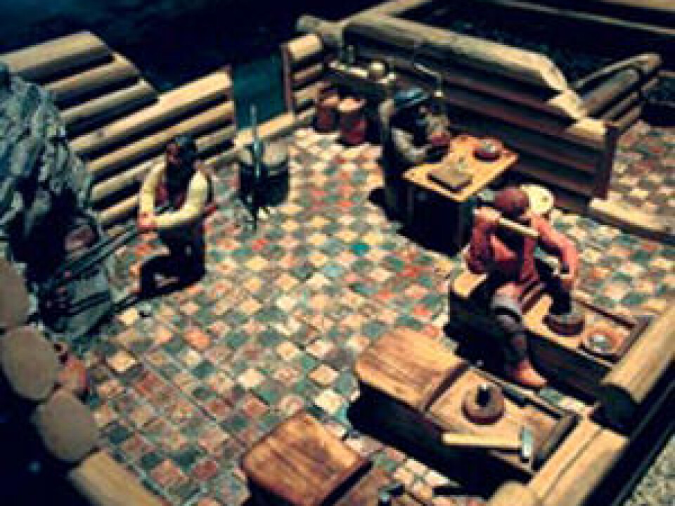 A model of the coin workshop at the Archbishop's Palace, as it must have been around the year 1500. (Photo: Nina Tveter/NTNU Info)