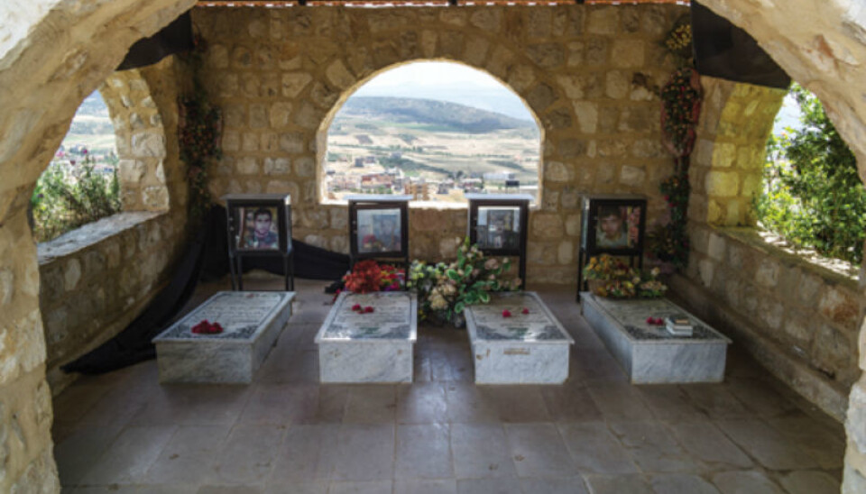 Martyrs of the 2006 war at the shrine of Benjamin Bin Yaakoub at Mhaibib. (Photo: Børre Ludvigsen)
