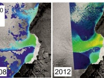 This illustration shows how much faster the ice has started to move in the past years. (Ill.: CPOM/GRL) This illustration shows how much faster the ice has started to move in the past years. (Ill.: CPOM/GRL)