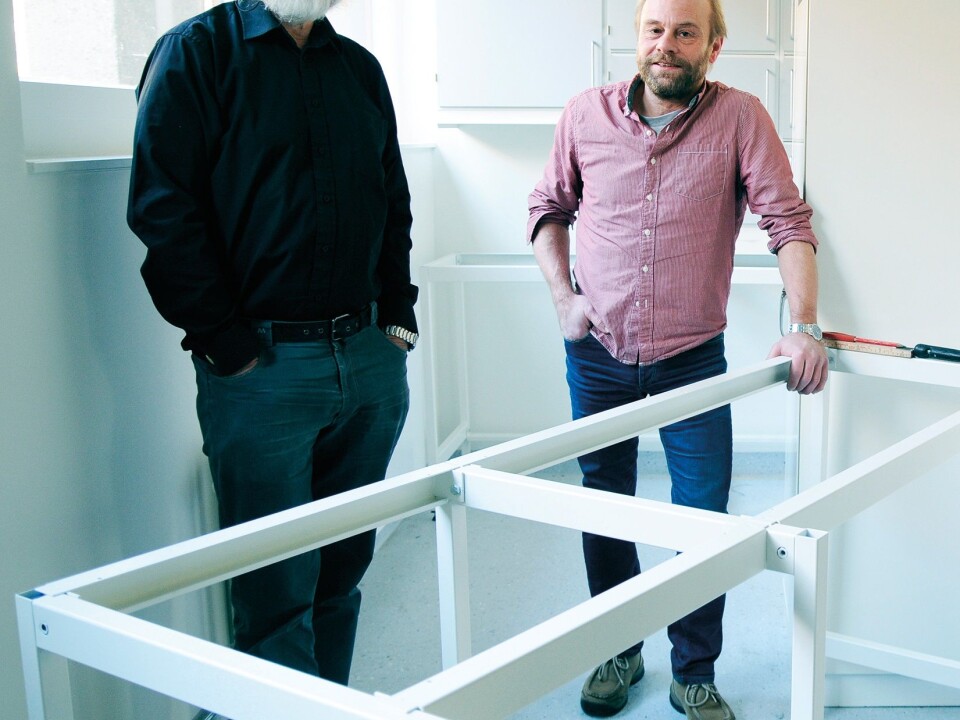 In collaboration with the Natural History Museum and the Museum of Cultural History, Nils Christian Stenseth (left) and Kjetill S. Jakobsen are opening a completely new DNA laboratory that will make it easier to analyze DNA remnants in detritus. The laboratory will be the largest of its kind in Europe. (Photo: Ola Sæther/UiO)