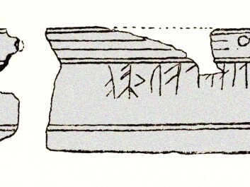 Bone knife with runes found in a grave in Fløksand in northern Hordaland county, Norway. The inscription reads: lina laukaRa. In ancient folklore onion was a protection against disease and spells. The runes on the blade were probably spoken in a phallic ritual. (Illustration: NIæR, Norges Innskrifter med de ældre Runer (Inscriptions in the Elder Futhark)) Bone knife with runes found in a grave in Fløksand in northern Hordaland county, Norway. The inscription reads: lina laukaRa. In ancient folklore onion was a protection against disease and spells. The runes on the blade were probably spoken in a phallic ritual. (Illustration: NIæR, Norges Innskrifter med de ældre Runer (Inscriptions in the Elder Futhark))