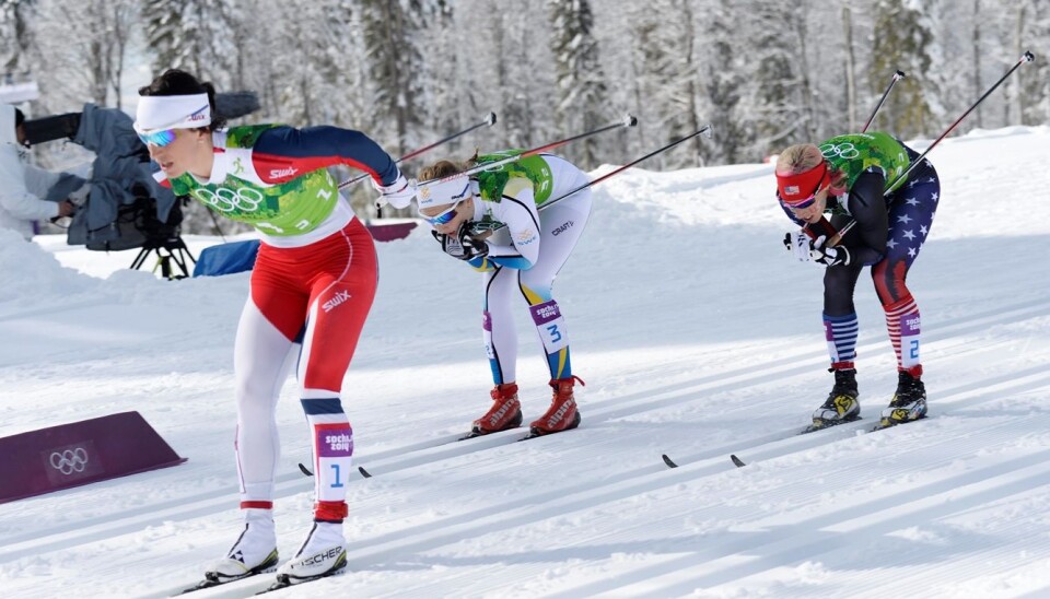 Marit Bjørgen's impressive upper arm muscles come in handy when she needs to pull past the competition. (Photo: Maja Suslin / Scanpix)