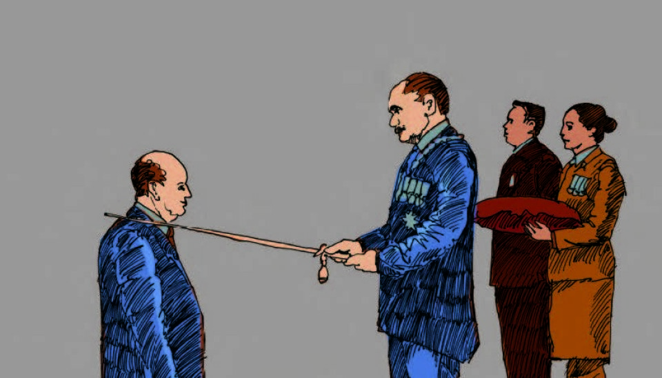The knighthood scheme can be detrimental to investors' returns, and in return beneficial for workers. (Illustration: Øyvind Lothe)