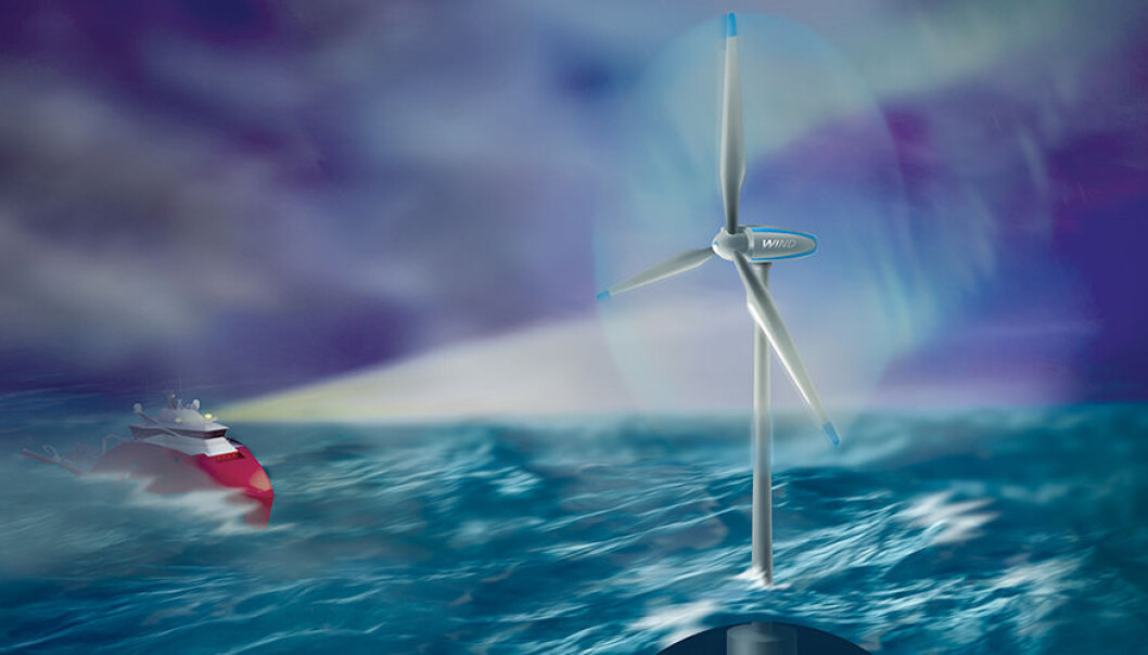 Offshore wind turbines often operate under harsh conditions that require solid technology and robust operations. Wind turbines are one focus area that the new research centre is concentrating on. (Illustration: Bjarne Stenberg, Sintef) Offshore wind turbines often operate under harsh conditions that require solid technology and robust operations. Wind turbines are one focus area that the new research centre is concentrating on. (Illustration: Bjarne Stenberg, Sintef)