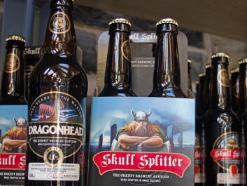 The Viking heritage is often milked commercially. The Orkney Brewery uses a dragon style Viking ship and markets “Skull Splitter” (skallekløyveren) – the nickname of the 10th Century Earl of Orkney, Thorfinn Torf-Einarsson, whose Norse name was Þorfinnr Hausakljúfr. Just for the record, neither he nor any other Vikings actually adorned their helmets with horns. (Photo: Georg Mathisen) The Viking heritage is often milked commercially. The Orkney Brewery uses a dragon style Viking ship and markets “Skull Splitter” (skallekløyveren) – the nickname of the 10th Century Earl of Orkney, Thorfinn Torf-Einarsson, whose Norse name was Þorfinnr Hausakljúfr. Just for the record, neither he nor any other Vikings actually adorned their helmets with horns. (Photo: Georg Mathisen)