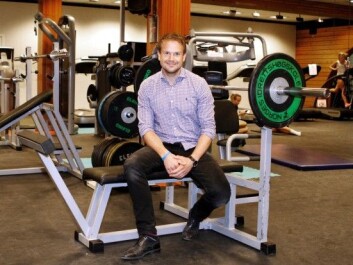 Tormod Nilsen Skogstad in the strength training room at the Norwegian School of Sport Sciences. (Photo: Yvonne Haugen) Tormod Nilsen Skogstad in the strength training room at the Norwegian School of Sport Sciences. (Photo: Yvonne Haugen)