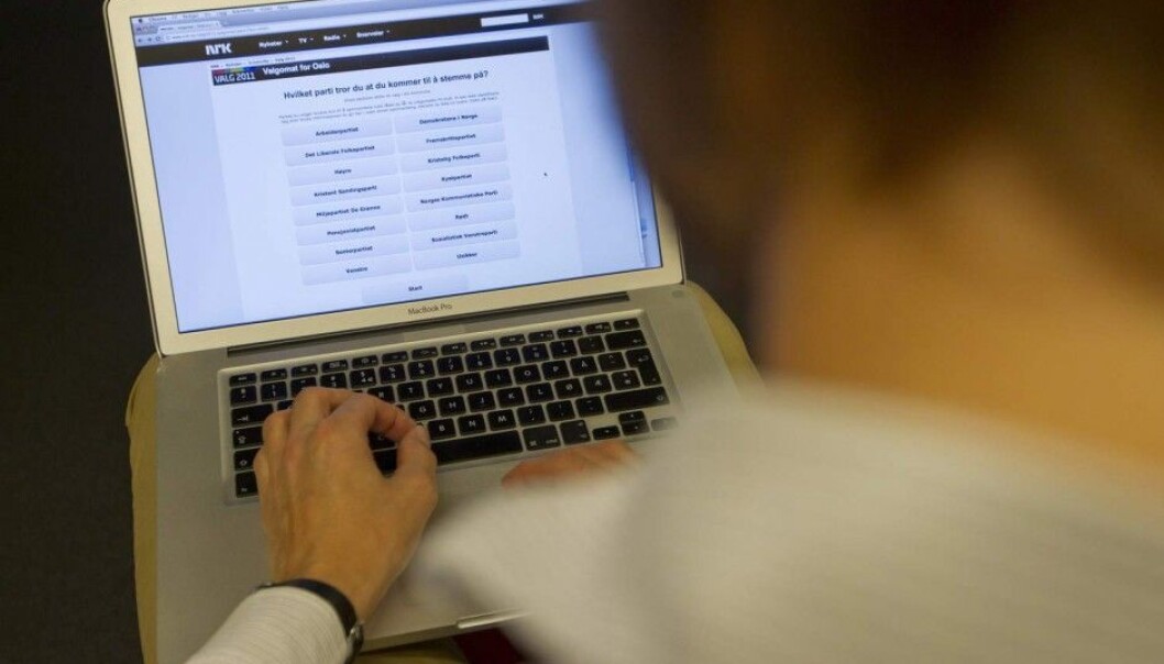 A screen shot from the 2011 local government elections that tested the use of e-voting in various Norwegian municipalities. (Photo: Håkon Mosvold Larsen / Scanpix) A screen shot from the 2011 local government elections that tested the use of e-voting in various Norwegian municipalities. (Photo: Håkon Mosvold Larsen / Scanpix)