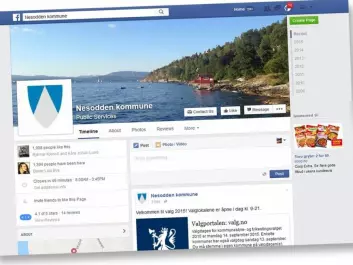 Both the Nesodden municipality administration and the mayor use Facebook to keep in touch with the people, find out their concerns and gather ideas for issues that later can be addressed politically. (Screenshot: forskning.no)
